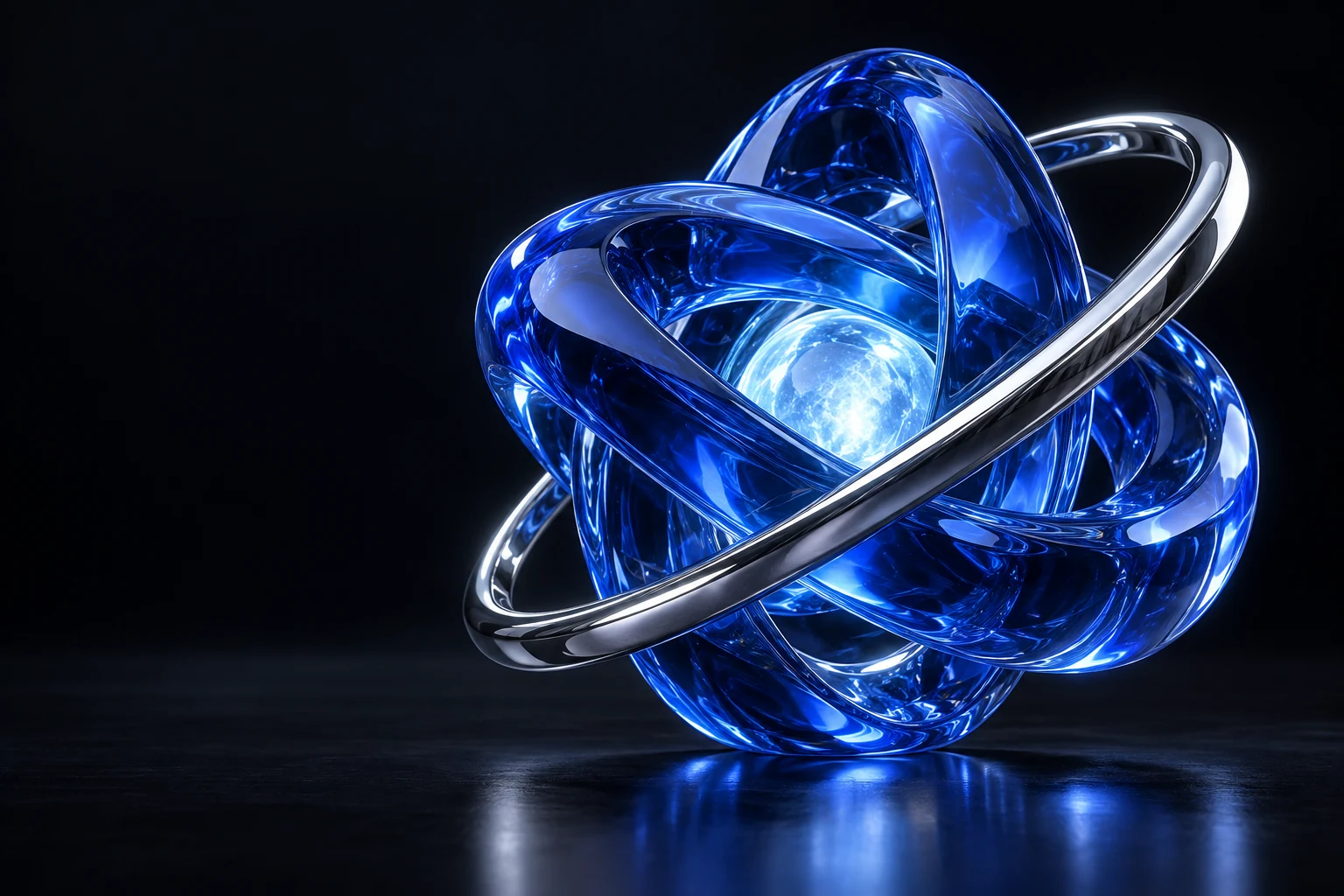 Cobalt glass rings around a crystalline core
