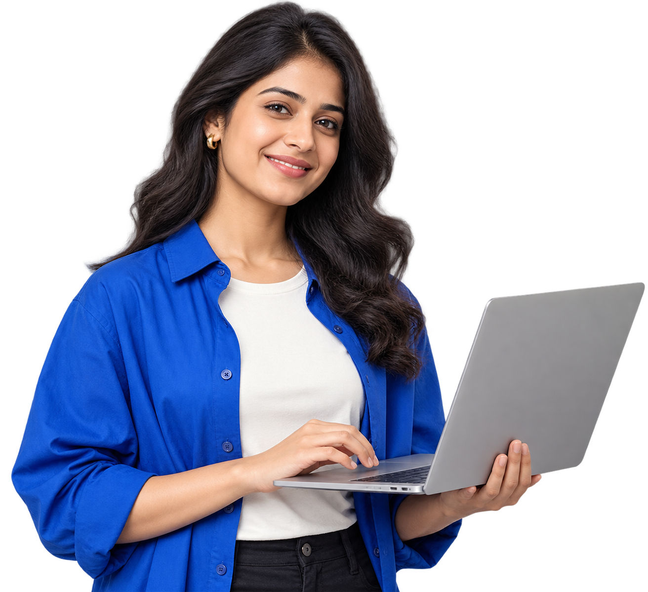 Illustrative learner using a laptop